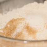 Sugar, flour, yeast, and salt in bowl