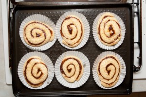 Cinnamon whirls after rising