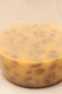 Raisins in orange juice after soaking for 24hrs