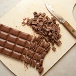 Cutting up the chocolate