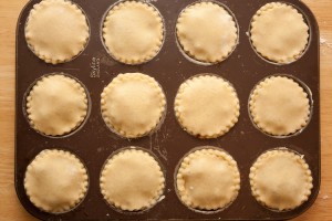 Mince pies with lids added