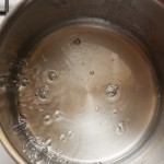 Simmering sugar and water mix