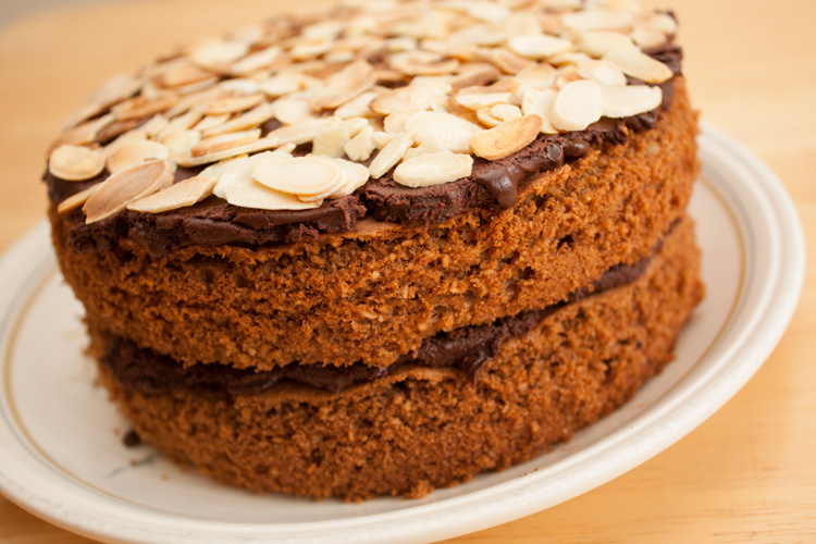 Simple Chocolate and Almond Sponge Cake