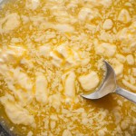 Lemon curd mixture butter partly melted