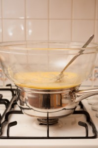 Making the home-made lemon curd