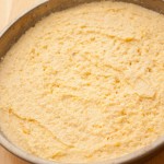 Moist Orange Sponge Cake mix in tin ready for cooking