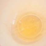 Egg whites in a plastic bowl