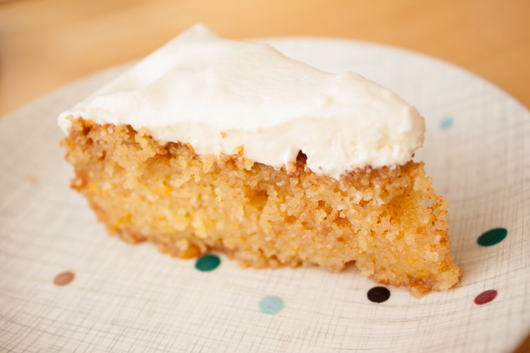 Slice of Moist Orange Cake