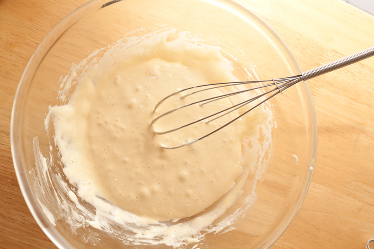 One third of whisked egg whites mixed in Cake and Cookie Recipes
