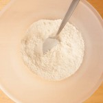 Flour, salt, baking soda mixed